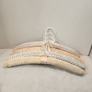 Fabric Padded Clothes Hangers Satin‎ Soft Multicolor Material 4 Count 15" Long